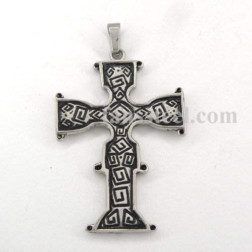 FSPR14021 greek key cross pendant - Click Image to Close